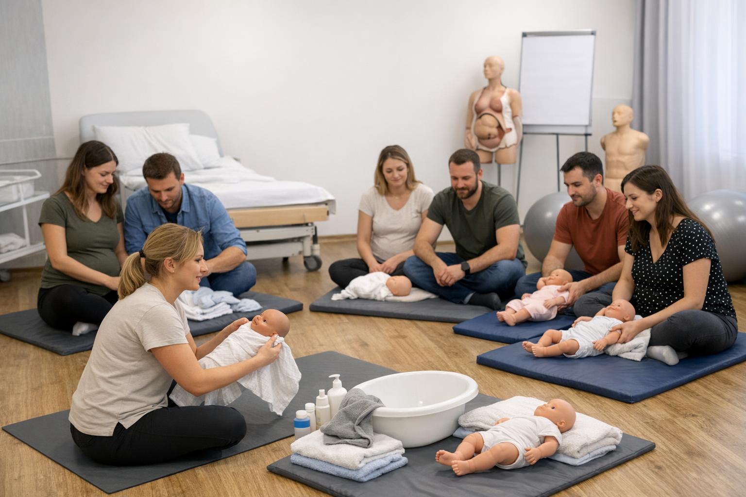 Zdjęcie: sala wykładowa szkoły rodzenia w Krakowie - zajęcia praktyczne